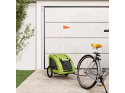 Vidaxl Reboque De Bicicleta P/ Animais Tecido Oxford/ferro Verde