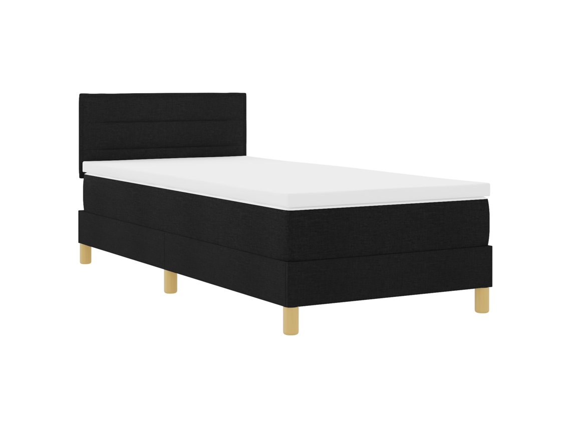 Conjunto 1 Cama Box Vidaxl Preto Tecido (90 X 190 Cm)