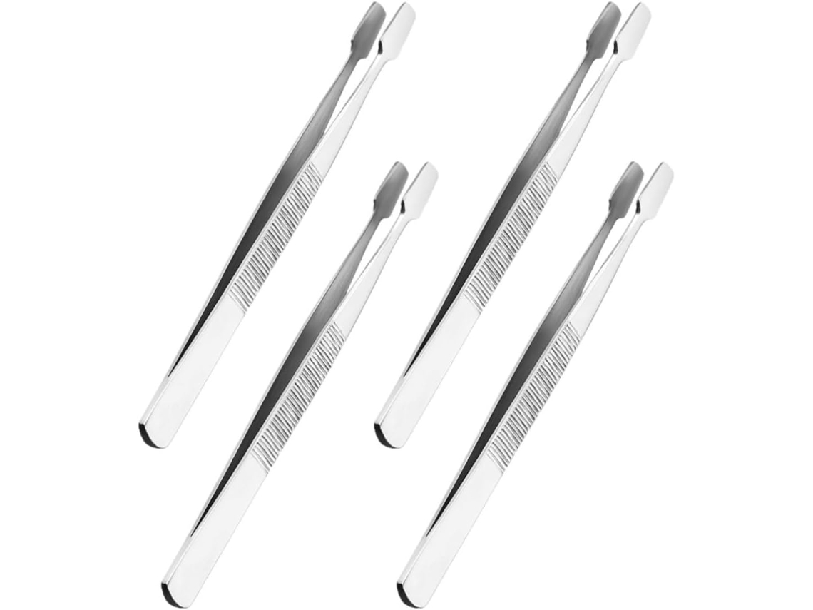 Pinças E Carimbos Para Manuseio De Aço Inoxidável, 4 Unidades, Precisão, Multiuso, Cor Prata, Para E Colecionadores