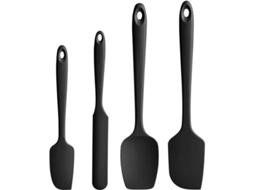 2026 conjunto de Espátulas de Silicona, Food grade Sem Bpa, Resistente Ao Calor Até 600°f, Utensílios de Cozinha para Assar e Misturar (preto)