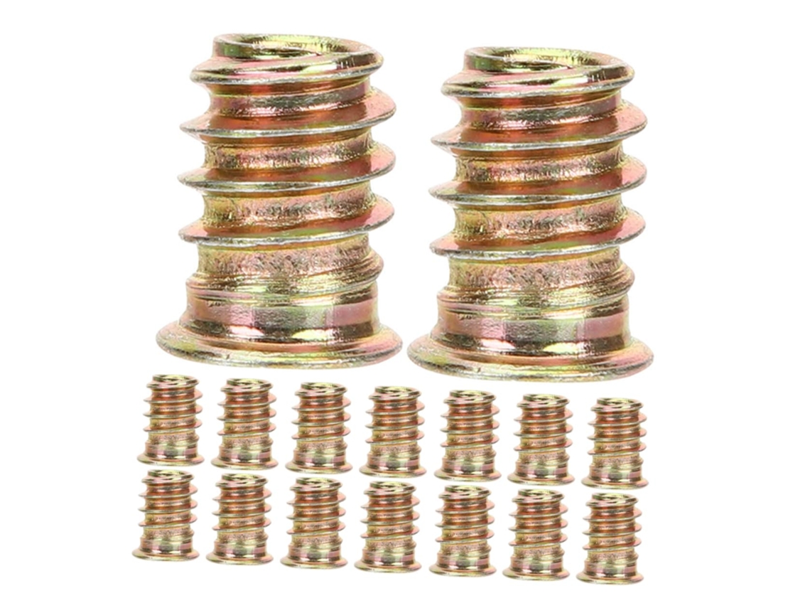 Plafope Conjunto De 40-insertos Roscados M6x15 Para Móveis, Porcas De Aço Carbono Para Madeira, Fixação Segura Para