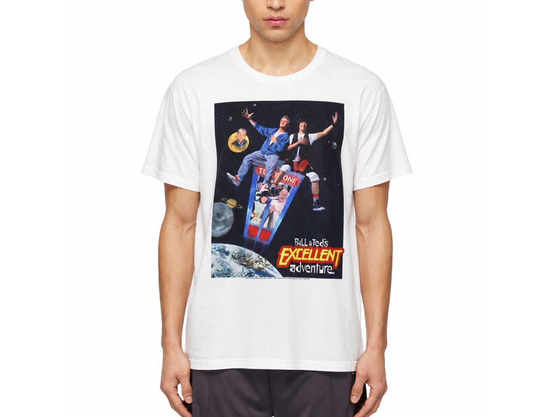 Rockinstone Bill And Ted Poster White Adult T-shirt Size:l