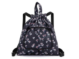 Mochila com Cordão, Bolsa Dobrável, Resistente À Água, Ideal para Esportes, Academia, Compras, Praia, Natação e Viagens. GOKOCO