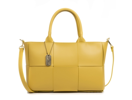 Saco De Ombro De Mulher Firenze Artegiani Andreis Autêntico Acabamento Pele Amarelo (23)