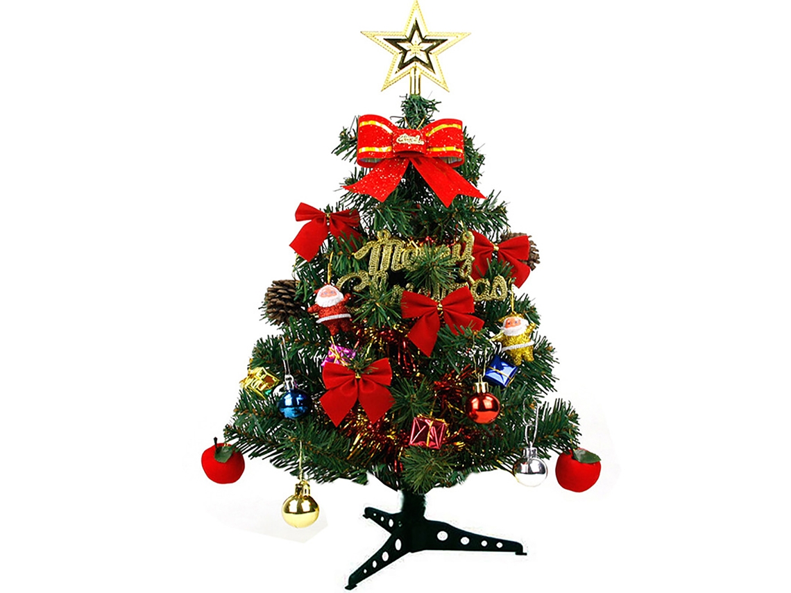 Árvore de Natal Mini com Ornamentos e Luzes a Pilhas 45cm LAXISCREED
