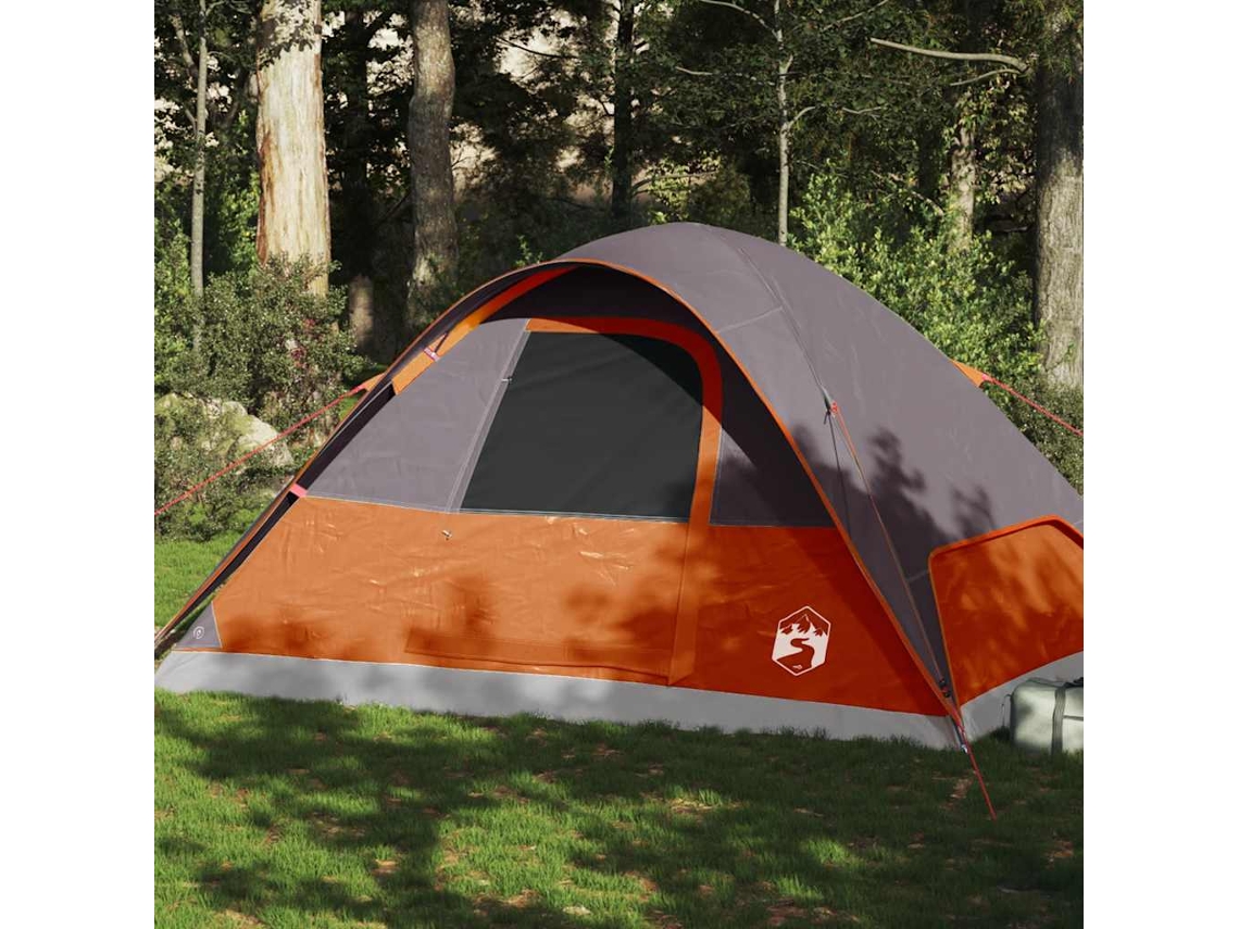 Vidaxl Tenda Familiar Cúpula Para 6 Pessoas Impermeável Laranja