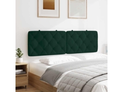 Vidaxl Almofadão De Cabeceira 160 Cm Veludo Verde-escuro