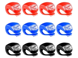 12 Luzes Bicicleta Silicone Ipx8 Preta Yizhood
