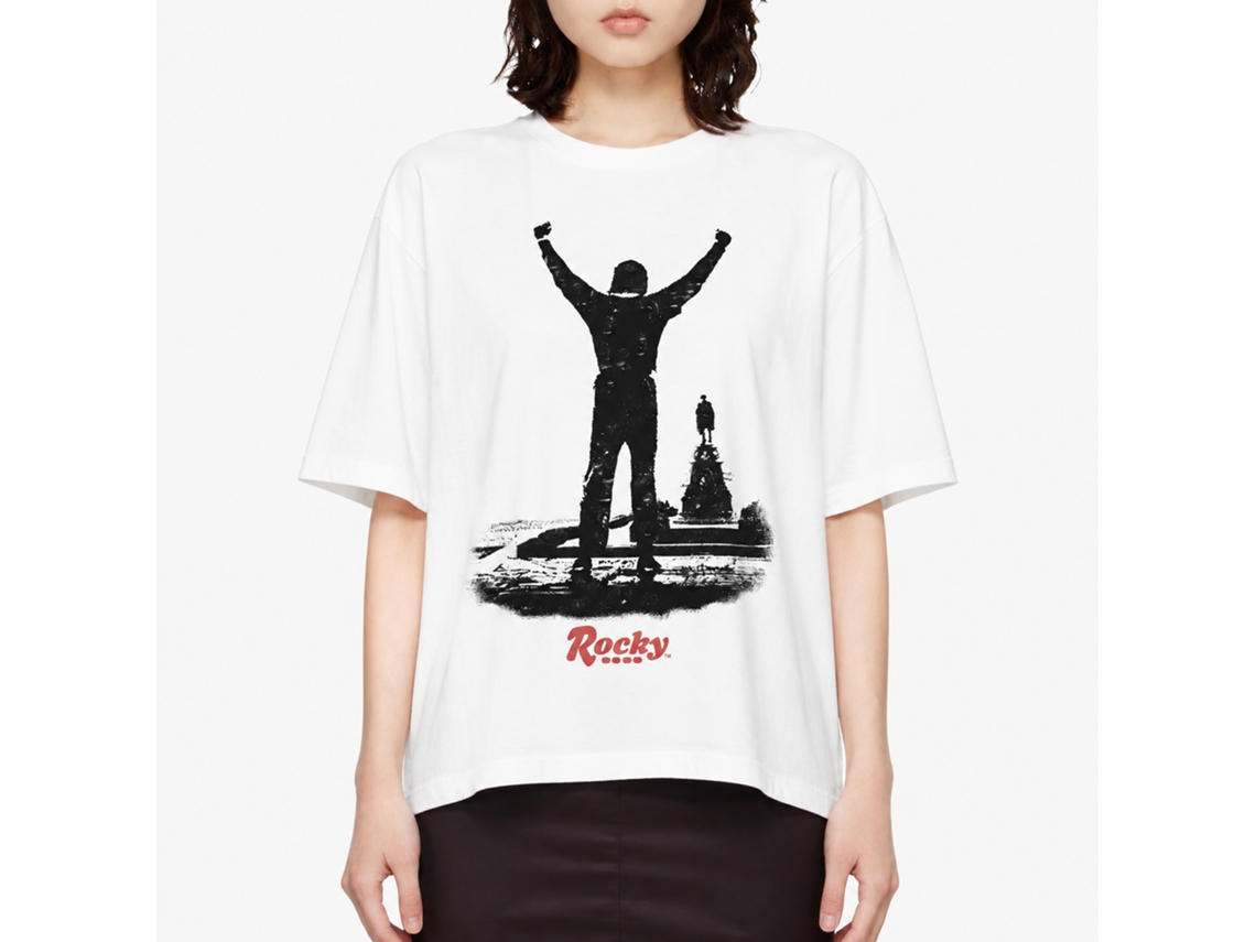 Rockinstone Rocky Movie Suttle Rocky Movie White Adult T-shirt Size:xl