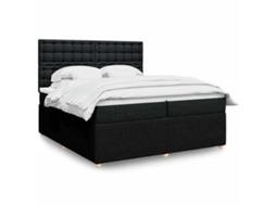 Vidaxl Cama Com Molas/colchão 200x200 Cm Tecido Preto