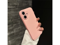 Capa Para Iphone 17 Pro Em Couro Rosa, Cor Sólida E Design Simples.