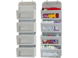 Organizador de porta dobrável de tecido com 4 bolsos Slowmoose