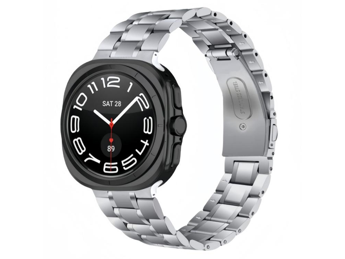 Bracelete para Samsung Galaxy Watch 8 / Watch 8 Classic Aço Inoxidável Cinco Contas Prata XIAOMOYU