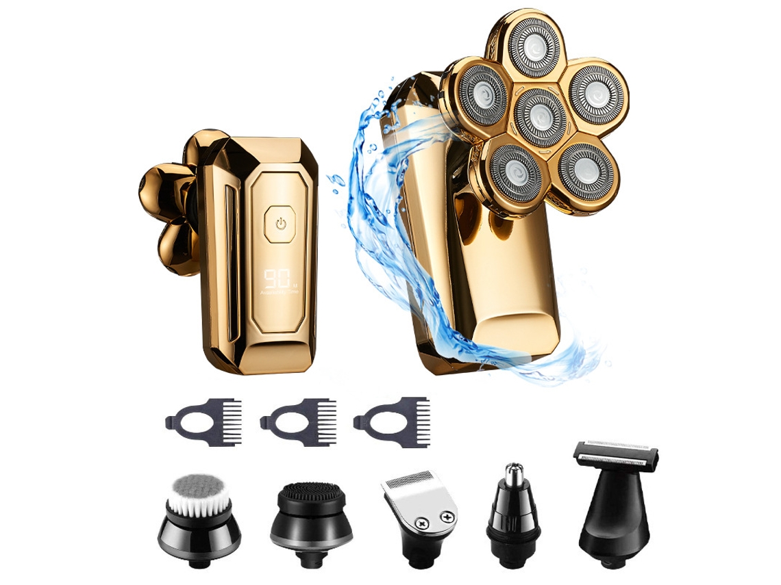 Barbeador Elétrico 4D Recarregável para Barba Nariz Orelha Cabelo Dresser Careca Masculino Navalha Face Dresser WEIMAI