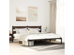 Vidaxl Cama Sem Colchão Com Cabeceira 183x213 Cm Carvalho Castanho