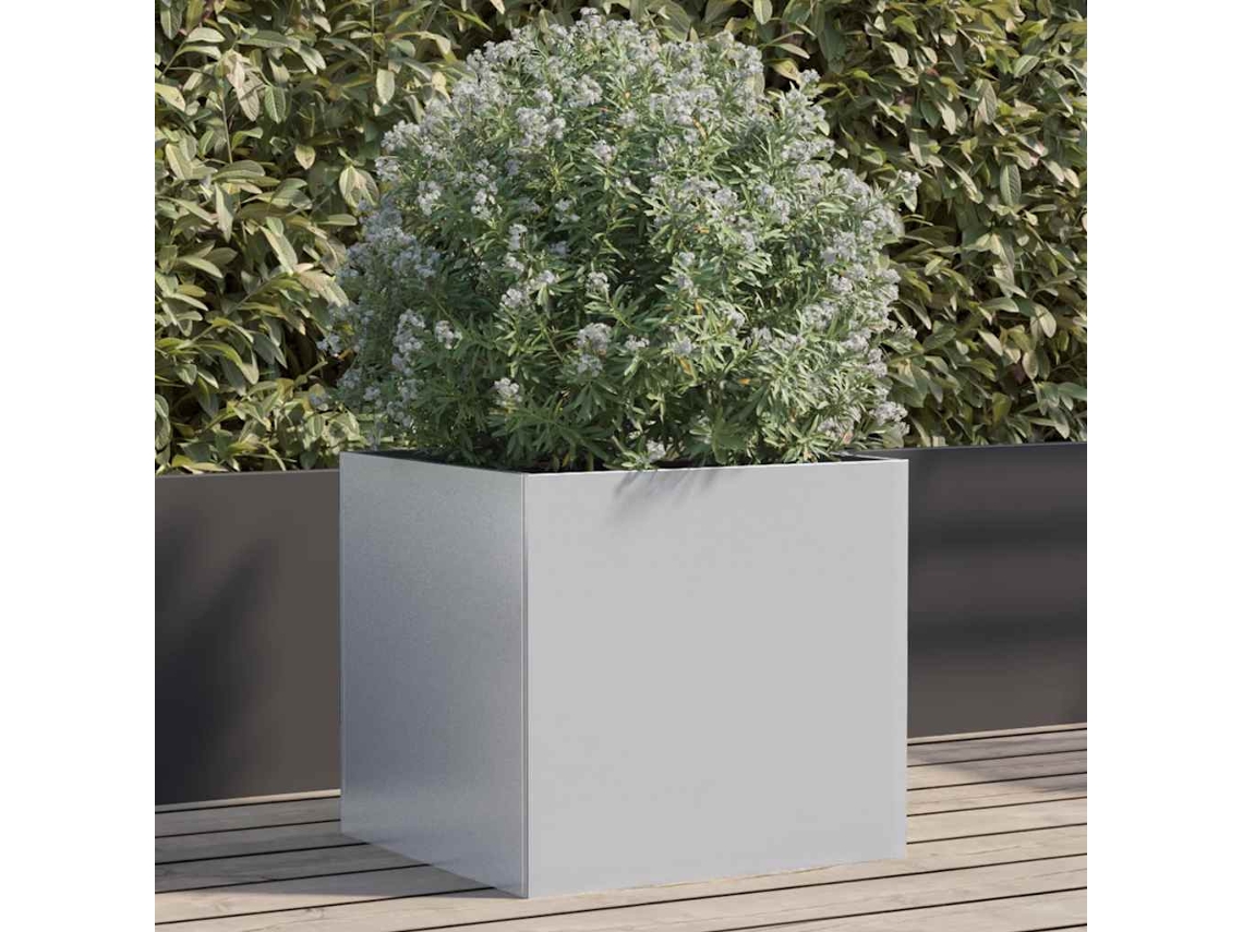 Vidaxl Vaso/floreira 42x40x39 Cm Aço Galvanizado Prateado