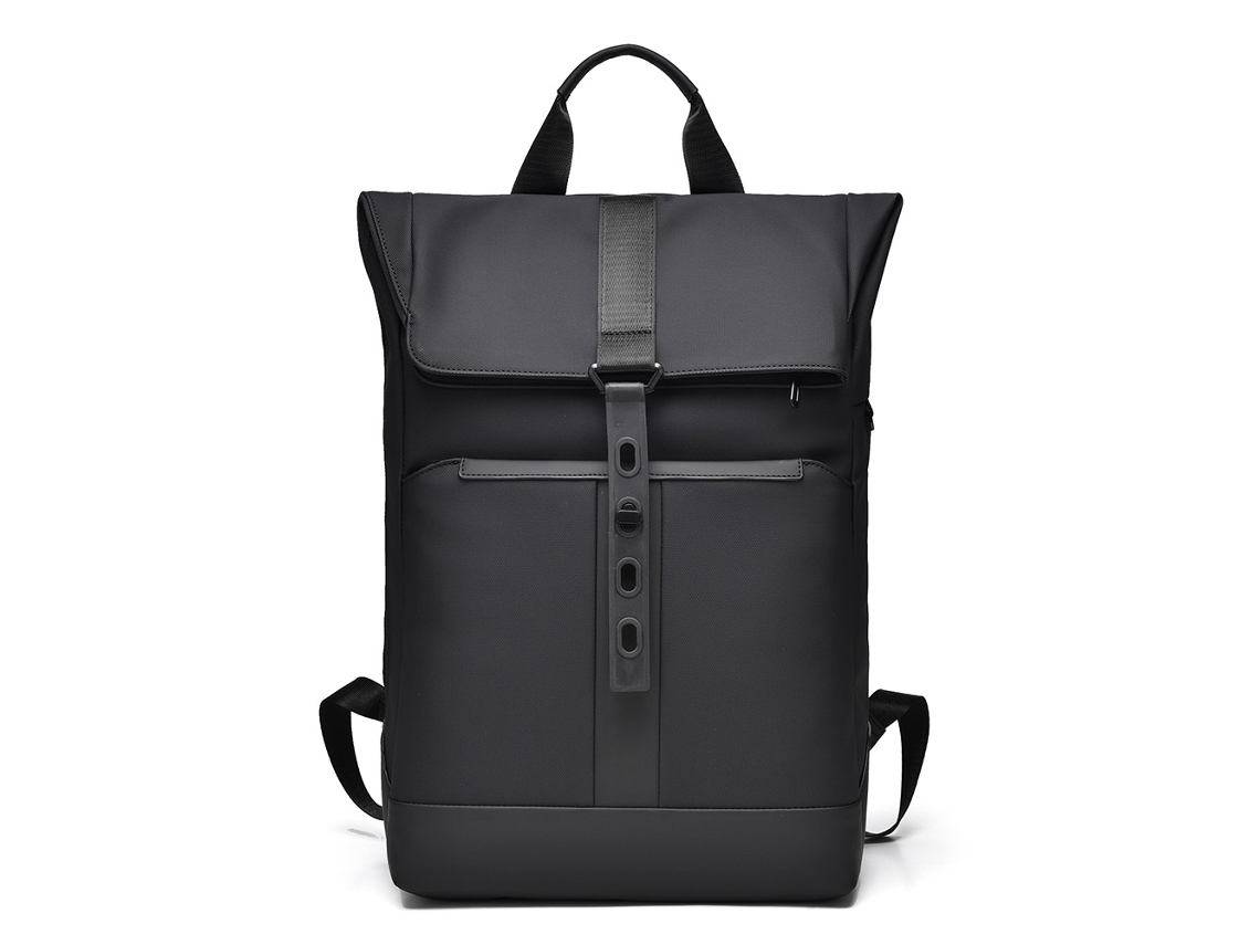 Mochila de Rolltop HENTEN HOME Impermeável para Portátil 15.6" Executiva para Homem, Grande Capacidade Preto