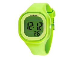 Relógio Digital Feminino, Material de Silicone À Prova D'água, Multifuncional com Despertador. MDUG (verde)