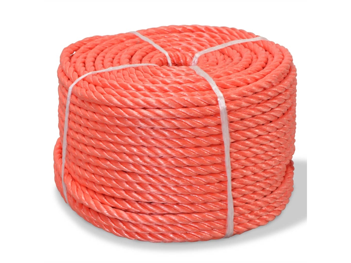 Vidaxl Corda Torcida Em Polipropileno 14 Mm 100 M Laranja