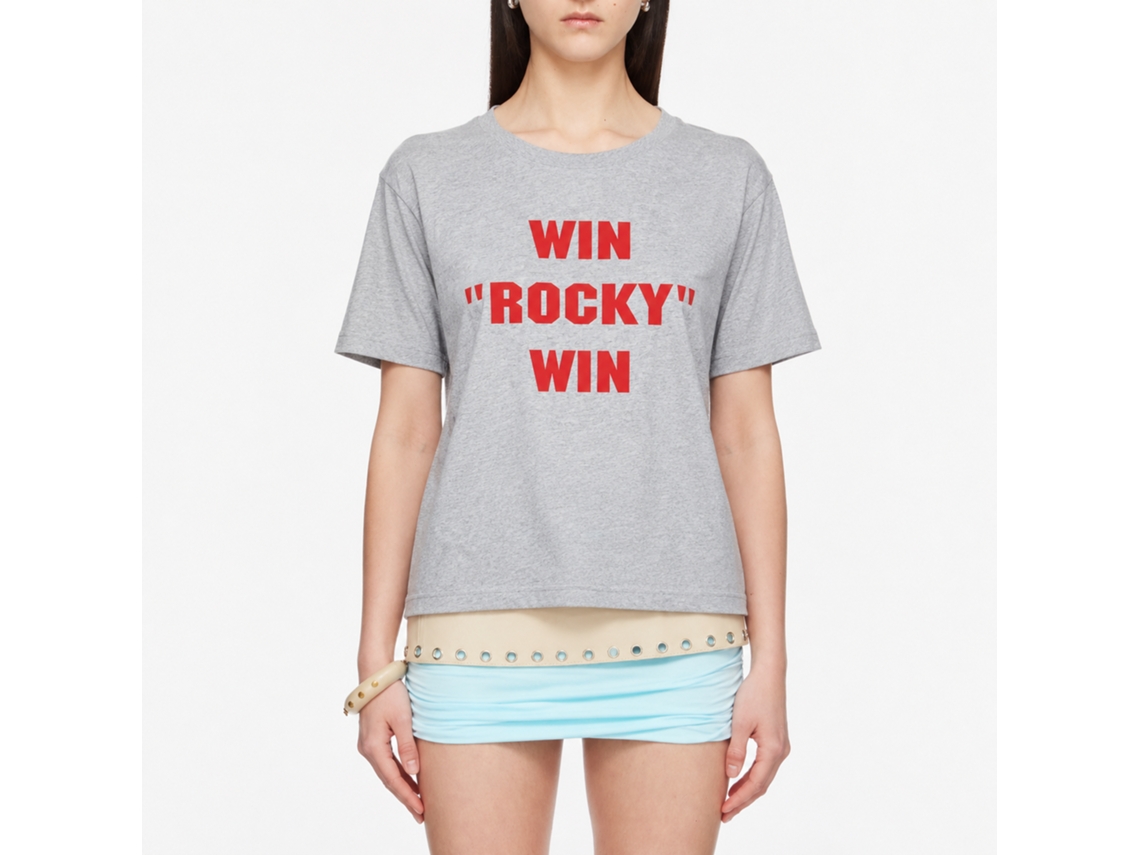 Rockinstone Rocky Movie Win Heather Gray Adult T-shirt Size:l