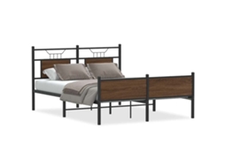 Estrutura de Cama Derivada de Madeira Carvalho Castanho MAISON EXCLUSIVE