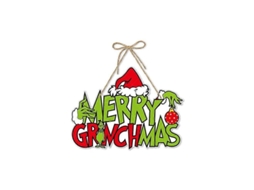 Sinal de Natal Nova LINE com Grinch para Porta, Decorativo, Festivo, Enfeite de Natal Suspenso