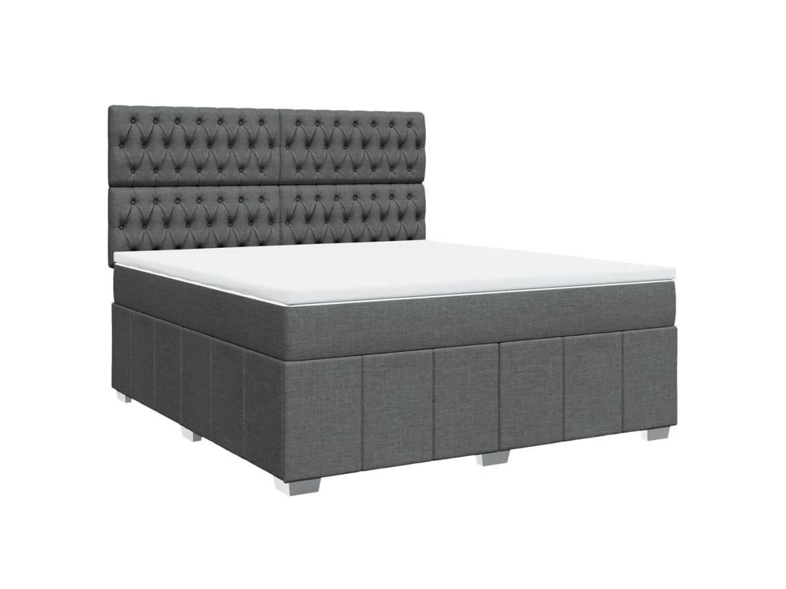 Cama com Molas/Colchão 180x200 Cm em Tecido Cinzento Escuro MAISON EXCLUSIVE