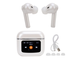 Fones de ouvido Bluetooth sem fios com tradutor IPX6, 137 idiomas, 3 modos, tradução bilíngue, branco S/MARCA