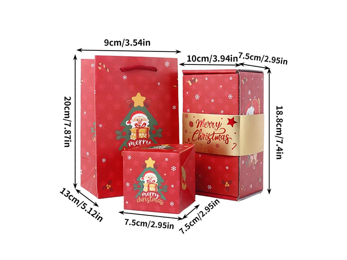Saco De Presente De Natal De Papel Resistente Vermelho, Multiuso, Reutilizável