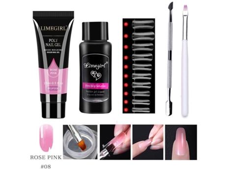 Conjunto De Gel De Extensão Poli Nail Art Clear Camouflage Color Nail Tip Form Crystal Uv Gel Nail Gel Limegirl