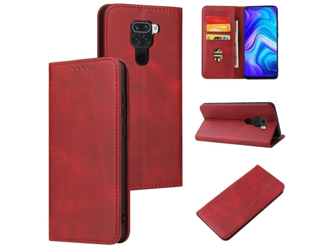 Capa Para Xiaomi Redmi A5(173) Bezerro Textura Magnética Caixa De Couro Flip Horizontal Com Titular E Cartão Slots Carteira Vermelho