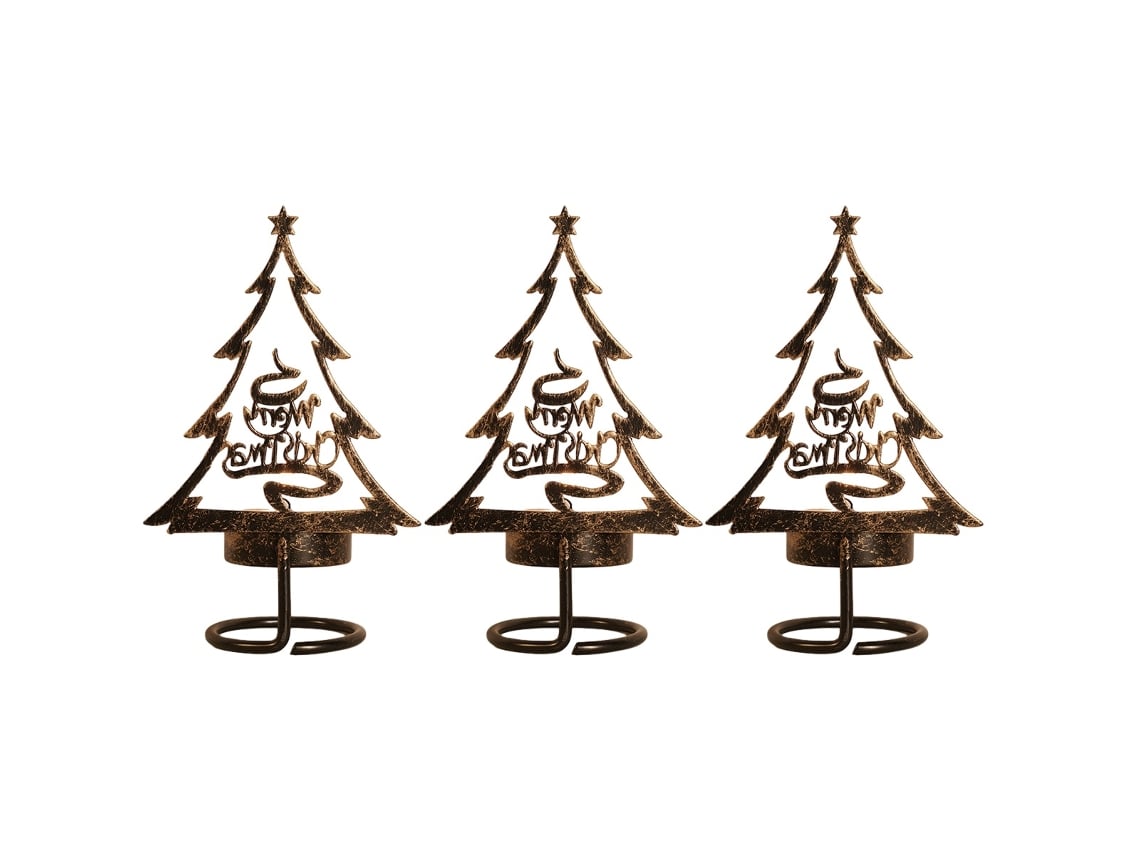 Elysve 3 Castiçais De Natal Suporte Para Velas Em Forma De Árvore