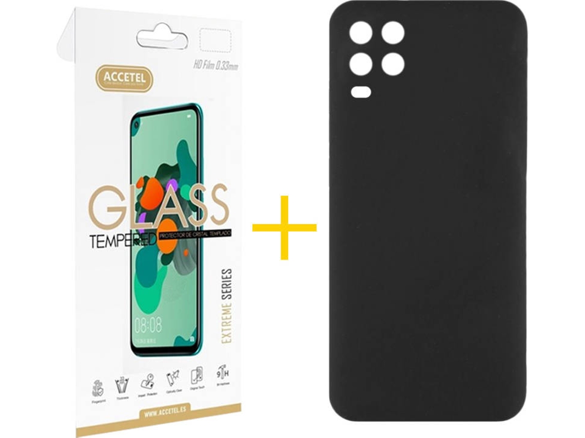 Capa e Película Xiaomi Mi 10 Lite ACCETEL Liso 1 Preto