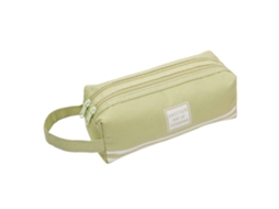 Estojo Para Lápis, Grande Capacidade, Bolsa Para Material Escolar Com Zíper Duplo, Portátil Para Escola E Escritório (branco Cremoso)