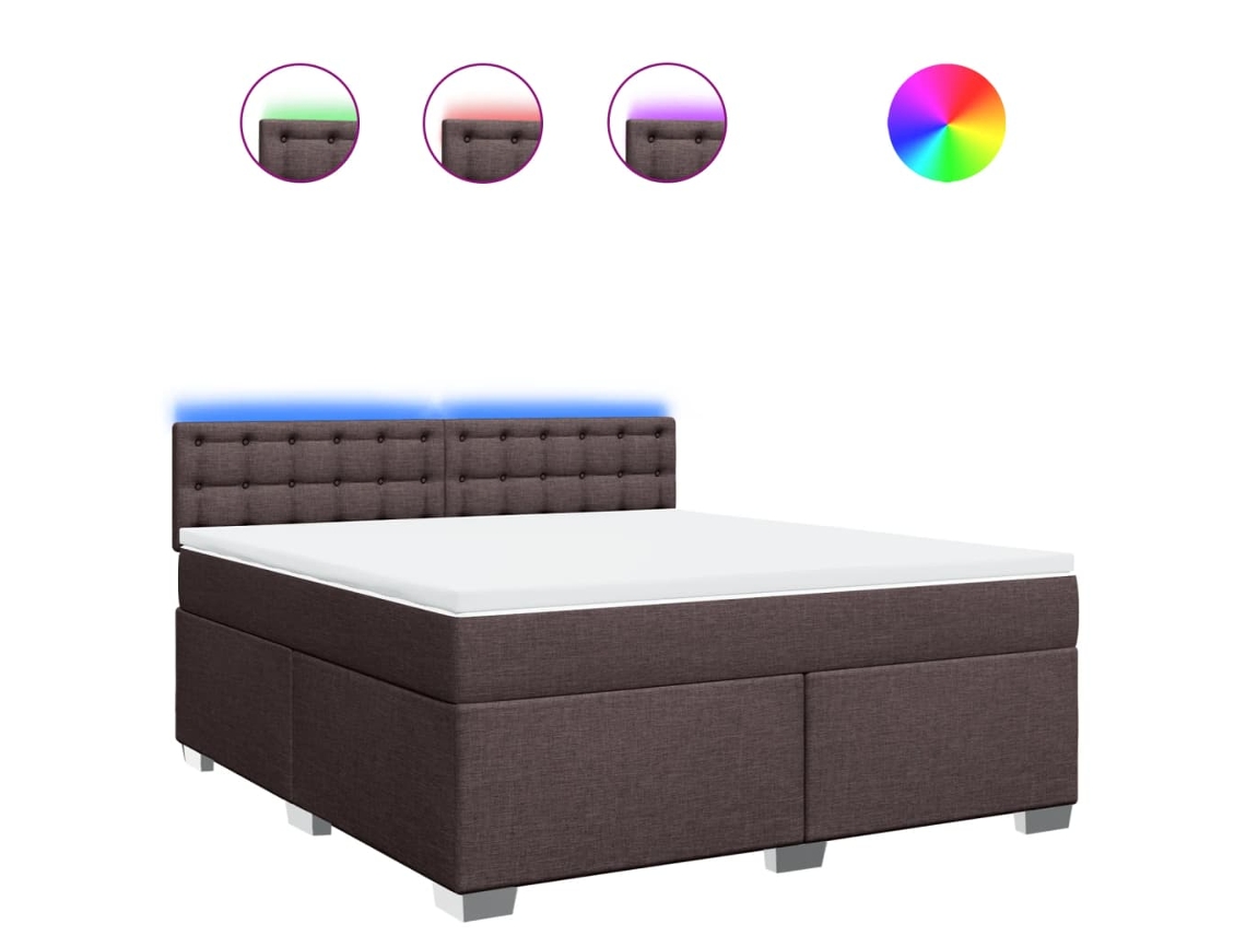 Box Spring Bed, Box Spring Beds Vidaxl Marrom Tecido (180 X 200 Cm)