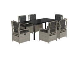 Garden Dining Set, Garden Dining Sets Vidaxl Cinzeto Rattan / Vime (160 X 80 X 74 Cm)
