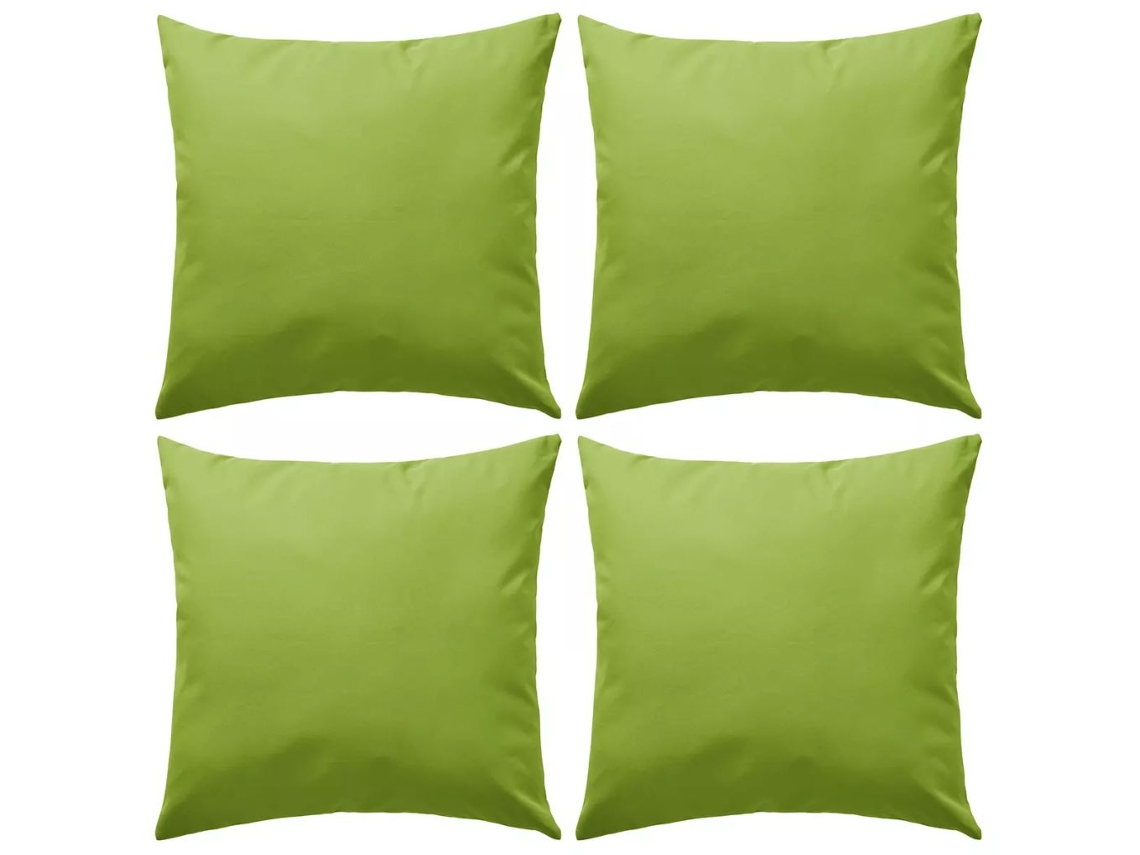 Conjunto De 4 Almofadas/travesseiros Decorativos Para Jardim 45 X 45 Cm Verde Maçã Dec020091