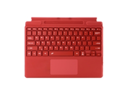 Teclado Bluetooth Magnético Universal para Microsoft Surface Pro 8/9/10/x Vermelho Tijolo com Compartimento para Caneta e Controle por Toque