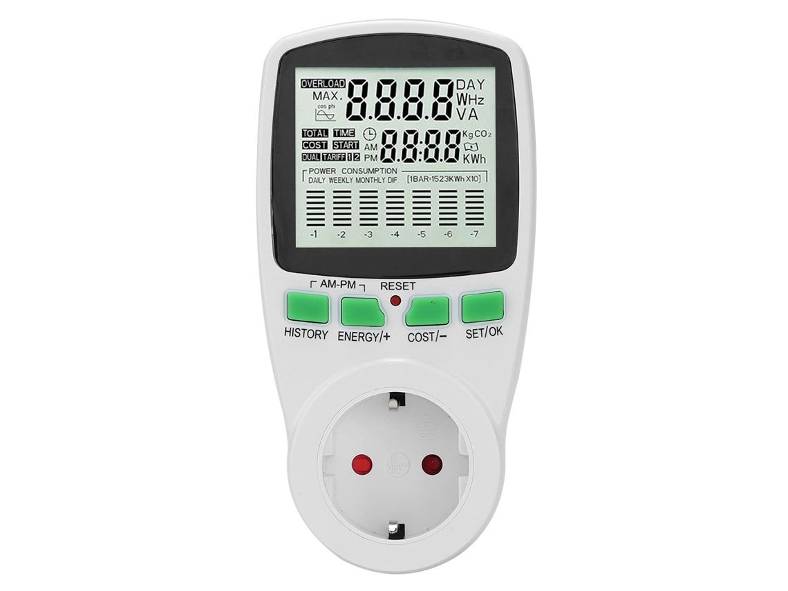 Laxiscreed Dispositivo De Medição De Energia Com Gráfico, Corrente E Tensão Para Monitoramento Inteligente