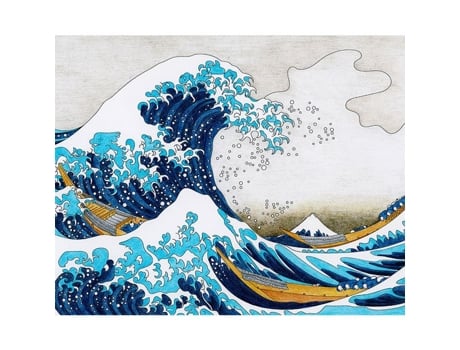 Kit De Pintura Diamante Modelo Onda Hokusai Japão 40x50cm Ctop
