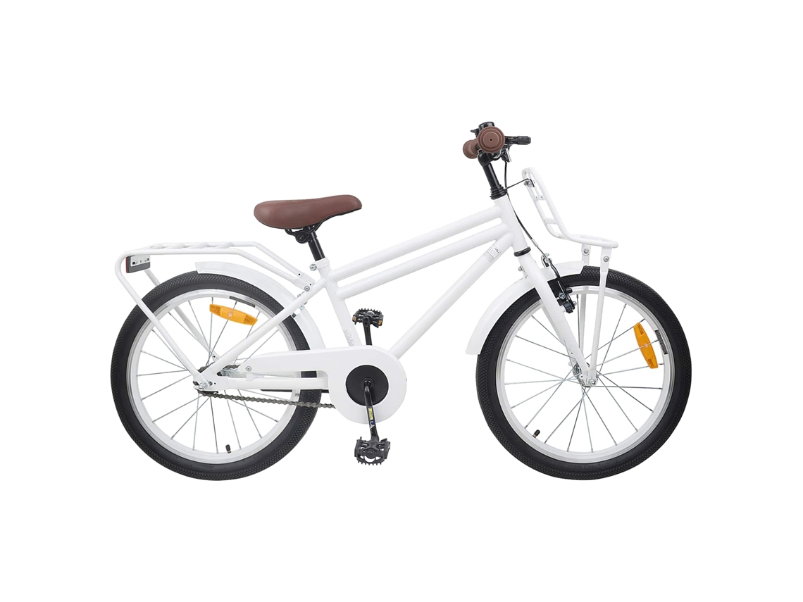 Vidaxl Bicicleta Infantil 18 Polegadas Para 5-7 Anos Branco