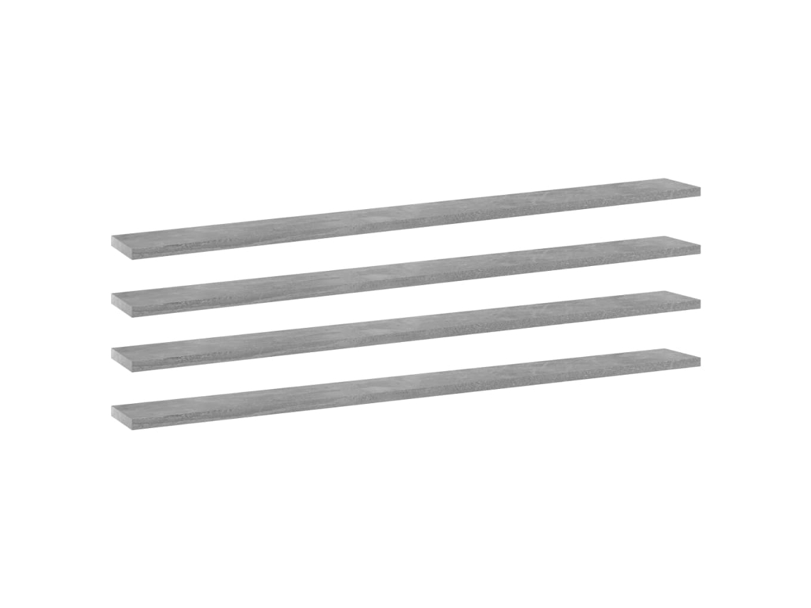 Vidaxl Prateleiras Estante 4pcs 100x10x1,5cm Contrapl. Cinza Cimento