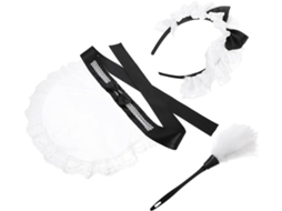 Conjunto De Acessórios Para Cosplay De Empregada Doméstica Adulta, Incluindo Avental, Tiara E Espanador.