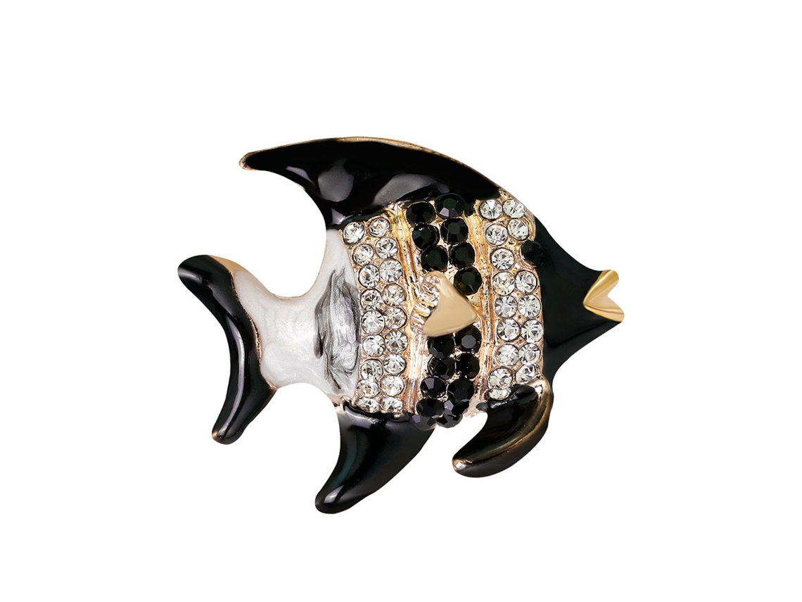Broche Liga Cute Peixe Tropical Acessório Roupa Com Strass