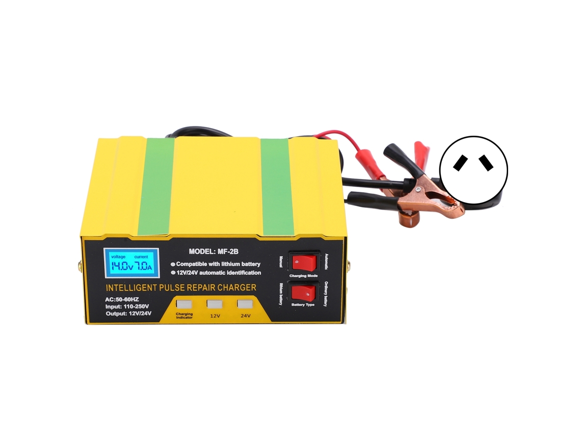 Carregador De Bateria 180w Inteligente Completo 12v 24v Para Carro E Mota Mf 2b Ac250v