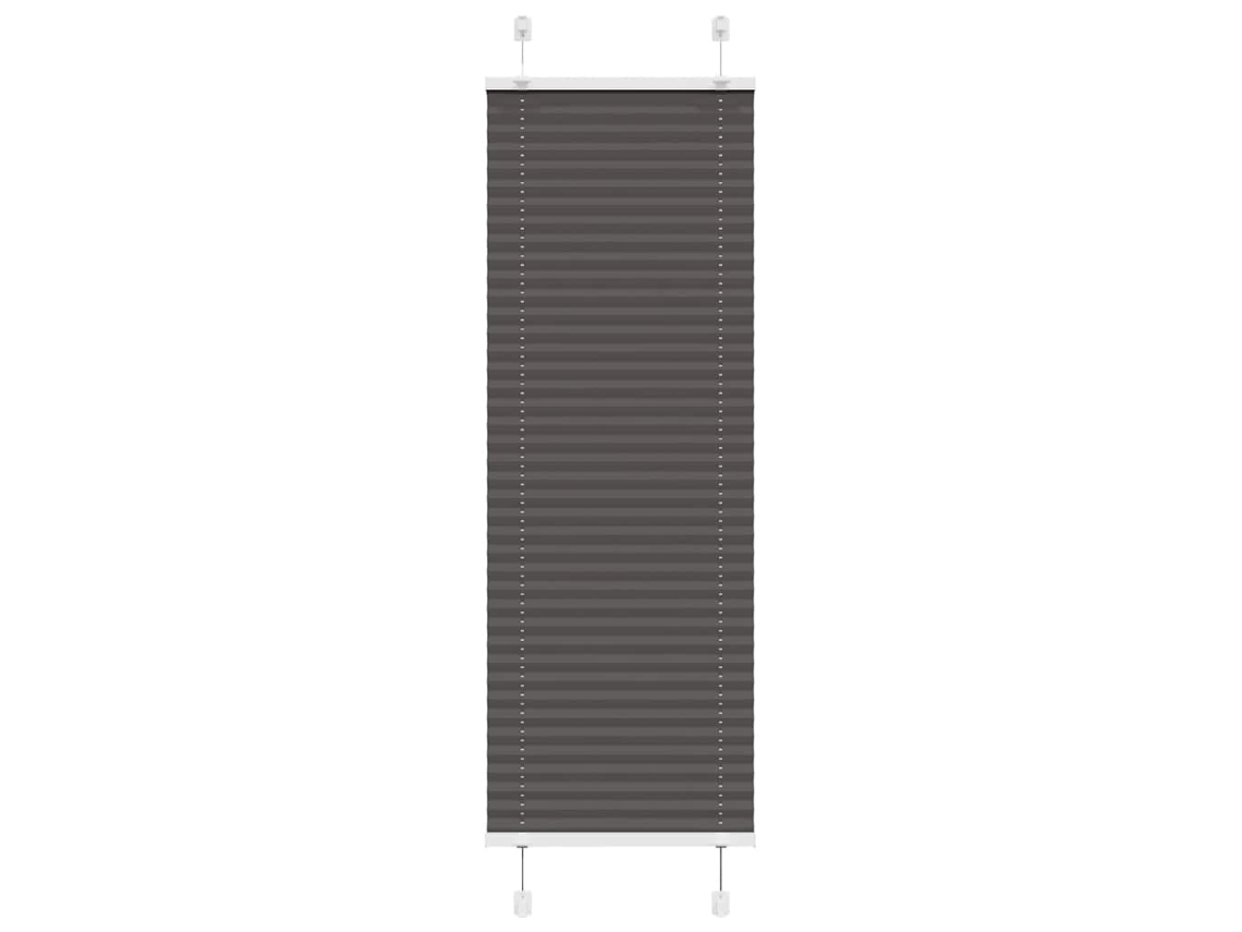 Vidaxl Preto Plissada Cega 45x100 Cm Largura Tecido 44,4 Cm Poliéster