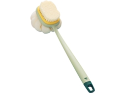 Escova De Banho Dupla Face Tehaux, Escova Corporal Esfoliante Com Cabo Longo E Cerdas Verdes Macias Para Massagem
