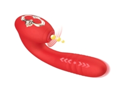 Brinquedo Vibrador Gspot Clitoral Rose Com 10 Modos Alucinantes De Toque E 10 Modos Telescópicos De Impulso Vermelho Chennnls