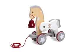 Pônei De Madeira Hape Para Puxar Brinquedo Educativo Para Crianças Pequenas Com Sino.