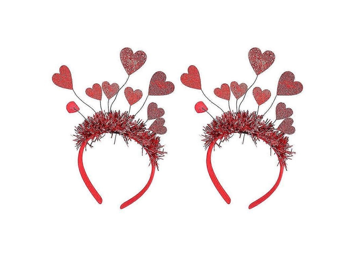 Tiara de Coração 2026 para Meninas, 2 Peças, Acessórios de Cabelo para Decoração de Festa de Dia dos Namorados, Feltro Resistente